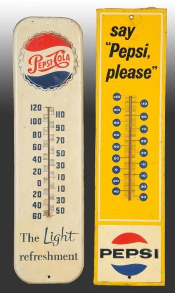 Appraisal: Lot of Tin Pepsi-Cola Thermometers Description s to s General