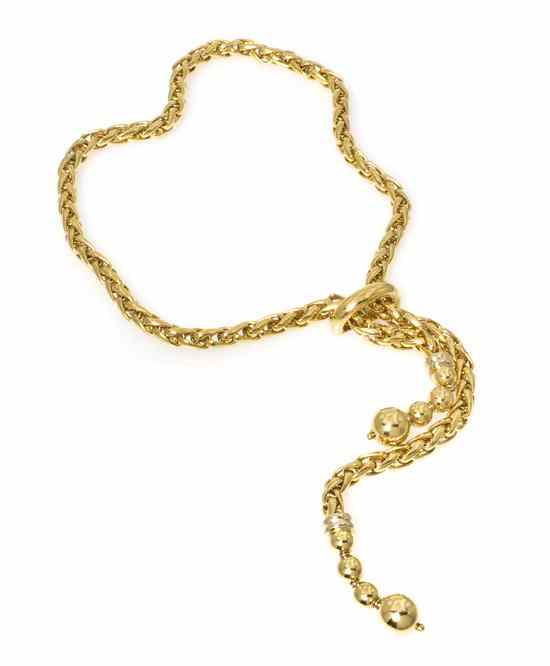 Appraisal: An Karat Yellow Gold Lariat Style Necklace dwts