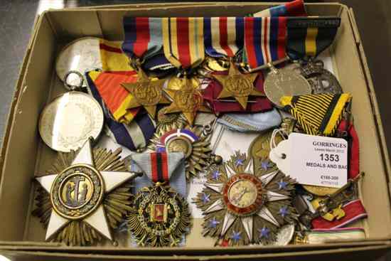 Appraisal: A group of assorted medals and badges including the Liberian