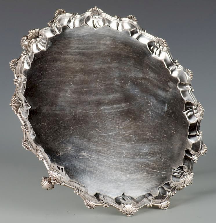 Appraisal: George II Sterling Salver R Rugg George II sterling silver