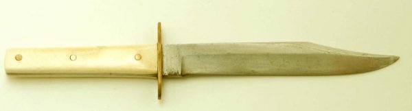 Appraisal: Civil War era belt knife White bone handle joined to