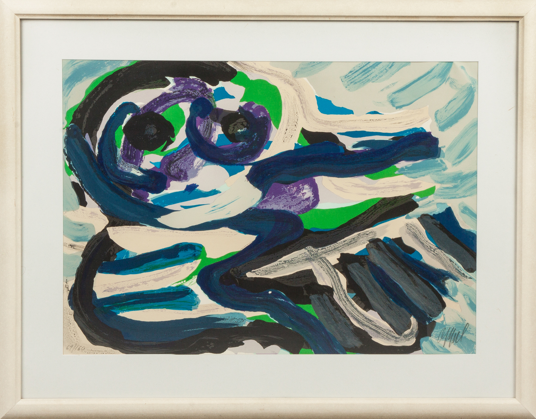 Appraisal: Karel Appel Dutch - Sitting in Landscape Sgn lower right