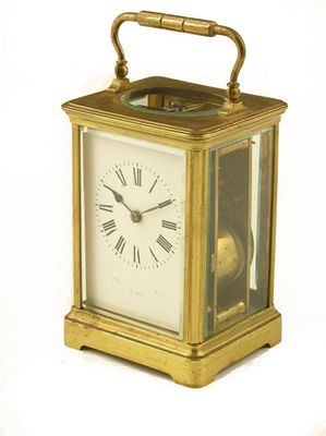 Appraisal: A French gilt brass corniche case carriage clock with a