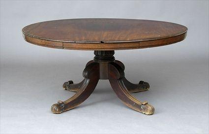 Appraisal: GEORGE IV CARVED MAHOGANY BREAKFAST TABLE The circular tilt-top on