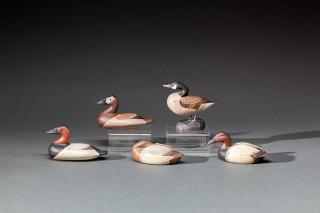 Appraisal: Five Miniatures A miniature Canada goose by Albert J Dittman