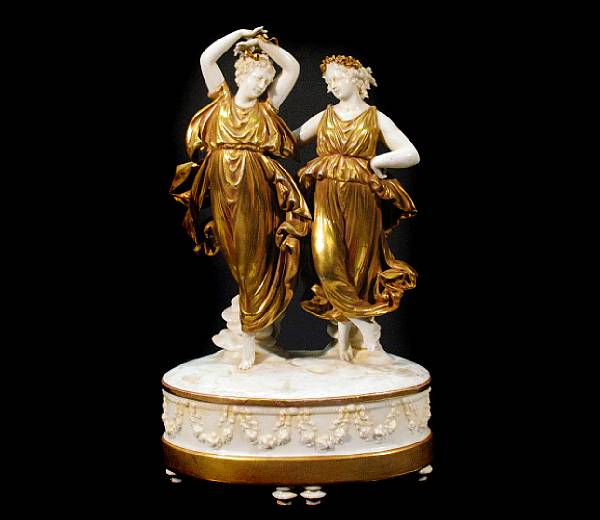 Appraisal: A German porcelain figural group of two dancers The classical