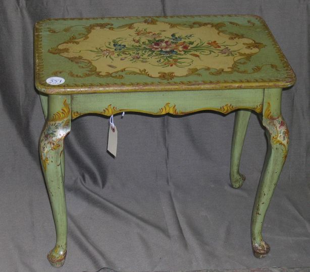 Appraisal: Italian Polychromed Occasional Table early th century the rounded rectangular