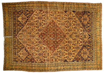 Appraisal: Antique Senneh rug large central medallion with serrated borders back