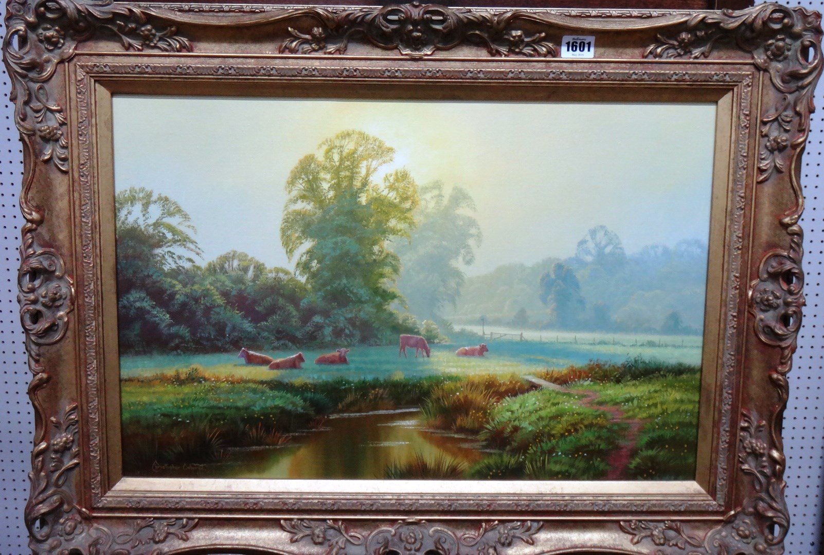 Appraisal: Christopher Osborne b Evening Pastures in the Arun Valley oil