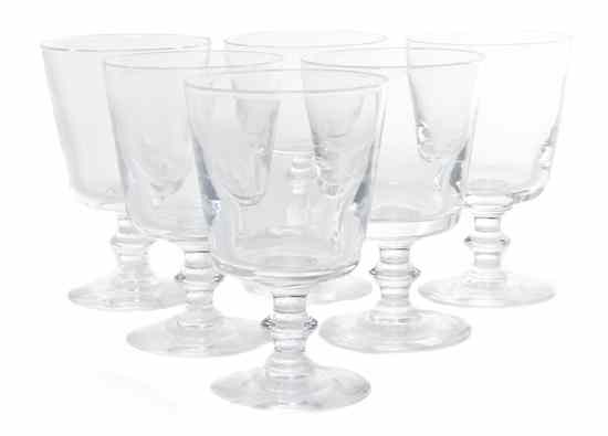 Appraisal: A Set of Six Steuben Glass Goblets each having a