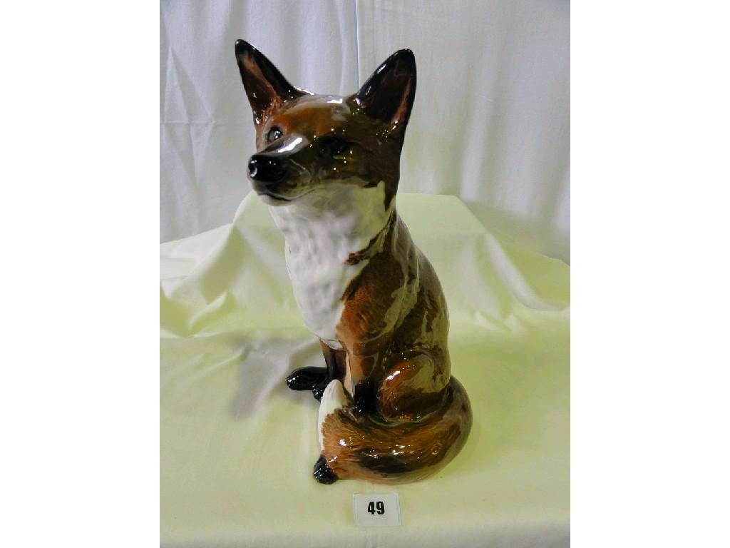 Appraisal: A large Beswick fireside model of a seated fox