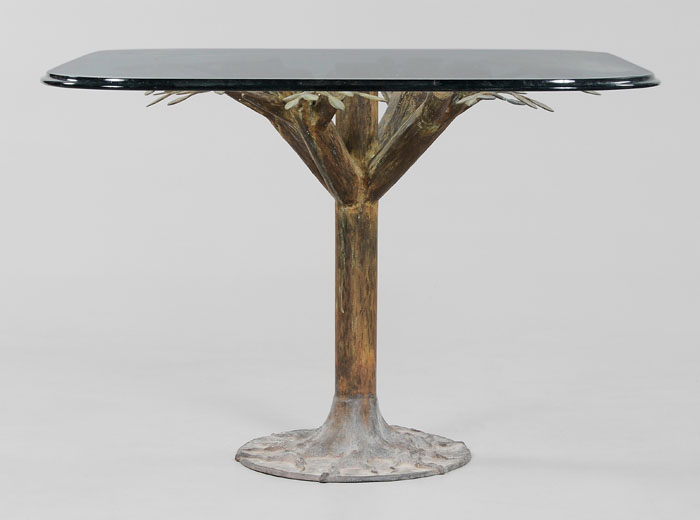 Appraisal: Tree-form table modern cast brass base shaped as tree with