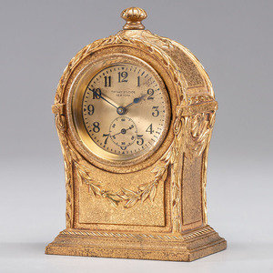 Appraisal: Tiffany Studios American Early th Century Table Clock gilt bronze