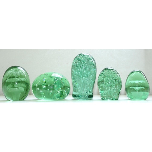 Appraisal: Five Victorian bottle glass dumps including a two tier flower