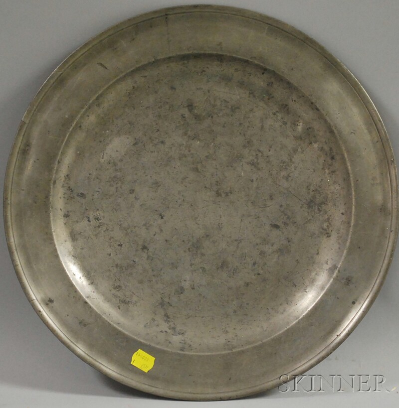 Appraisal: Large Pewter Plate Thomas Badger Boston late th century with