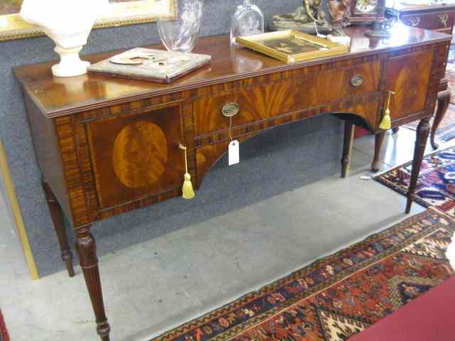 Appraisal: Fine Mahogany Sideboard banded inlay simple drawer with doors on