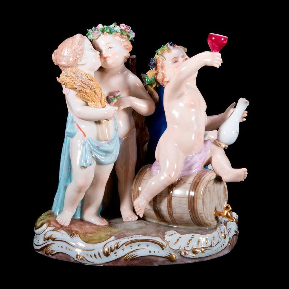 Appraisal: Meissen Putti Group Group of Meissen Putti of the Four