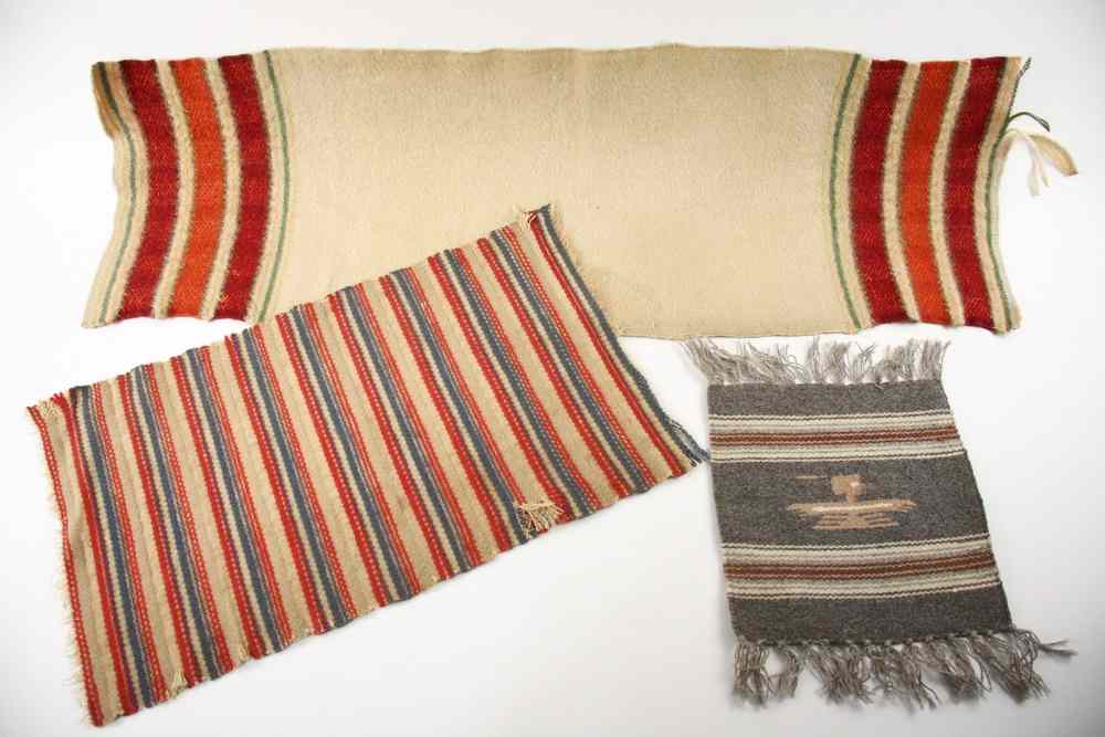 Appraisal: NATIVE AMERICAN WOVEN CLOTH PCS - s and earlier Miniature