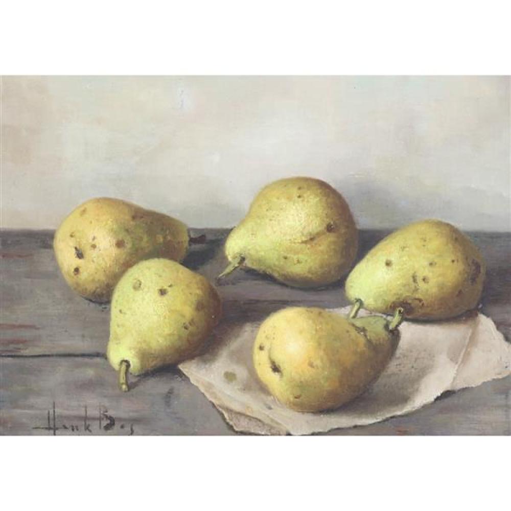 Appraisal: HENK BOS DUTCH - STILL LIFE WITH PEARS OIL ON