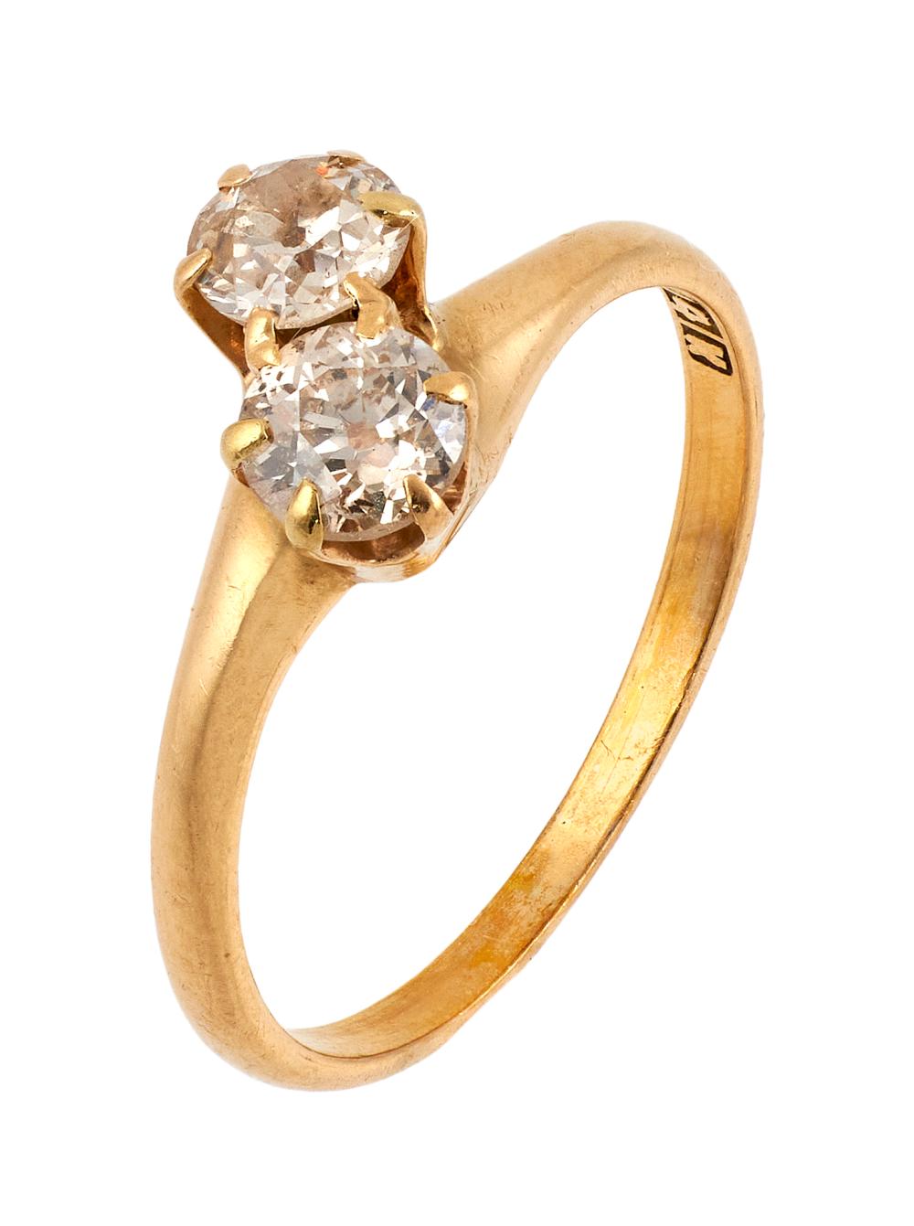 Appraisal: KT YELLOW GOLD AND DIAMOND BYPASS RING APPROX TOTAL DWT