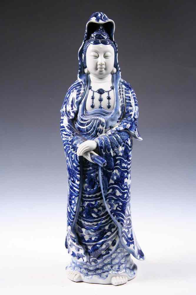 Appraisal: KUTANI FIGURINE - th c Kutani Kwan Yin with Some