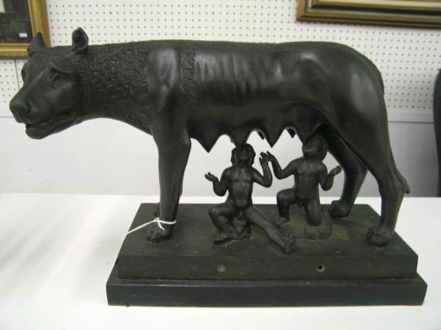 Appraisal: Deco Bronzed Statue of Romulus Remus