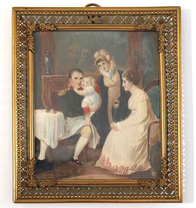 Appraisal: MINIATURE PAINTING ON IVORY OF NAPOLEON FAMILY '' x ''