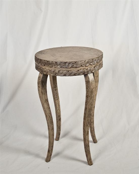 Appraisal: Drum-Form Side Table with Painted Finish H D