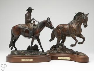 Appraisal: Two Western bronzes Linda S Stewart and Joelle Smith Linda