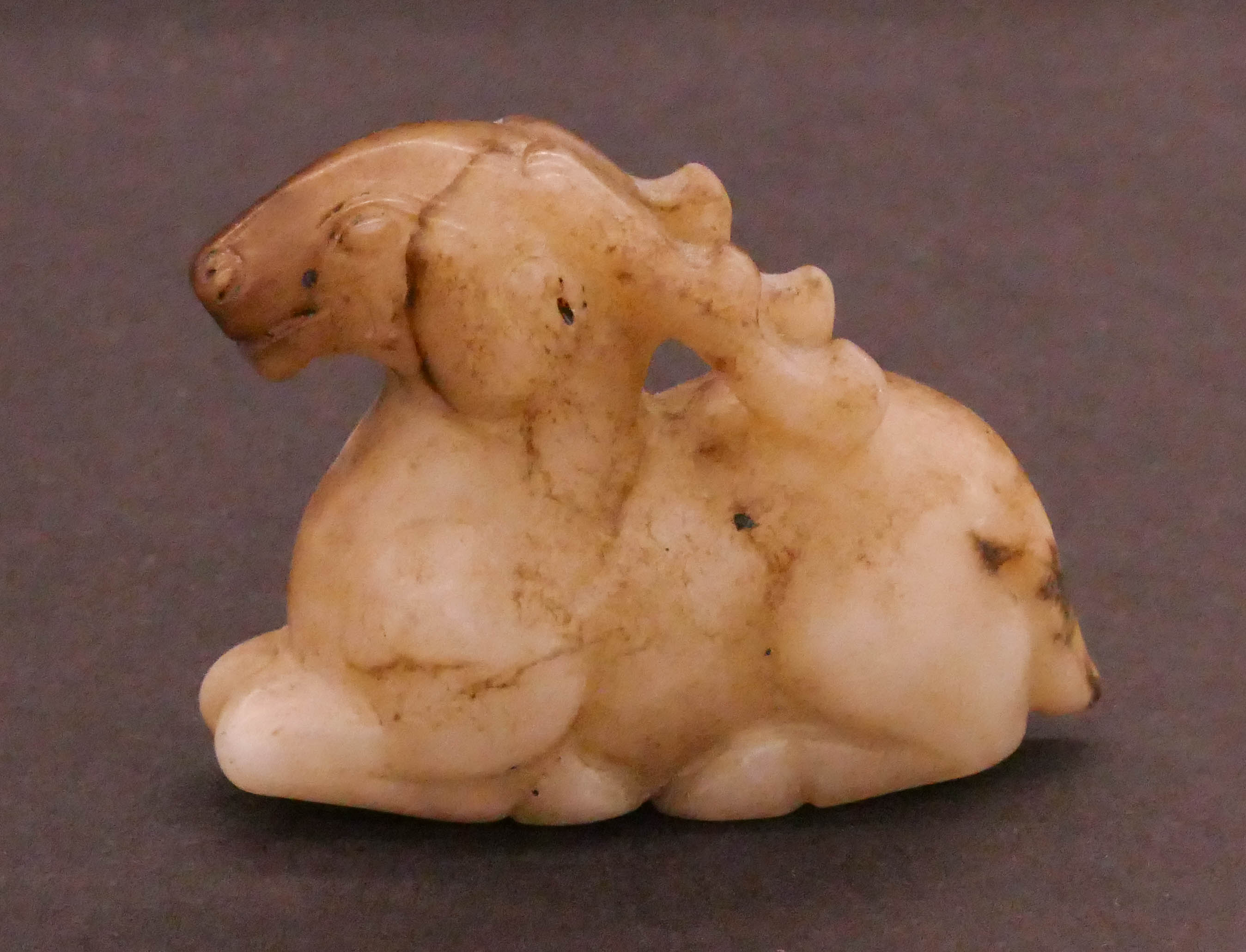 Appraisal: Chinese Qing Jade Reclining Deer '' A mutton fat white