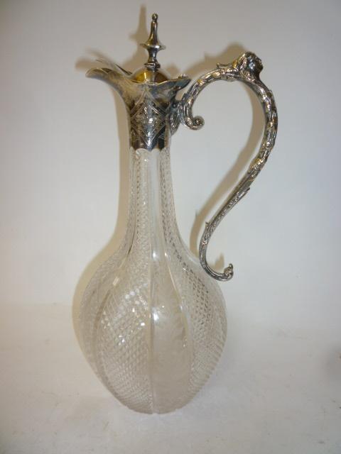 Appraisal: A CLARET JUG the clear glass onion body with alternate