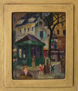 Appraisal: Gustave Dalstrom American - Paris Street oil on board signed