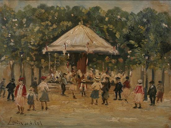 Appraisal: LOUIS VAN DER POL Dutch - MERRY GO ROUND signed