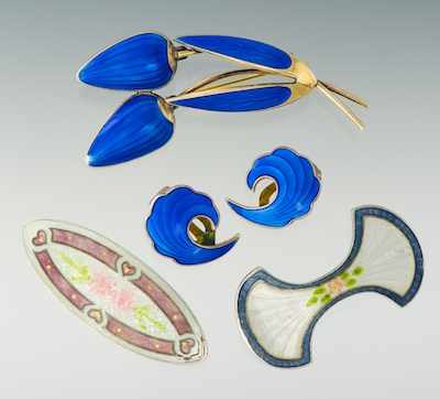 Appraisal: A Collection of Vintage Sterling and Enameled Jewelry