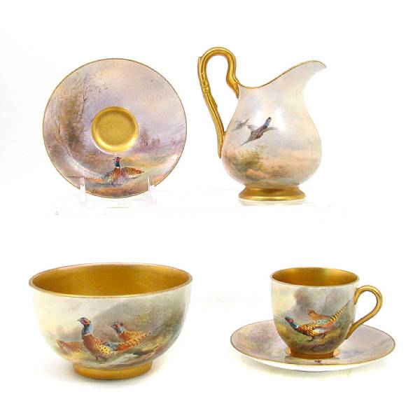 Appraisal: A Royal Worcester demitasse set comprising eight cups and saucers