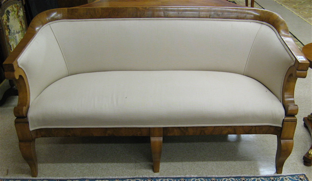 Appraisal: BIEDERMEIER SOFA German c - the walnut frame handcrafted in