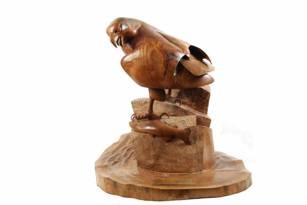 Appraisal: WOOD SCULPTURE - 'American Bald Eagle Haliaeetus Leucocephalus' by Charles