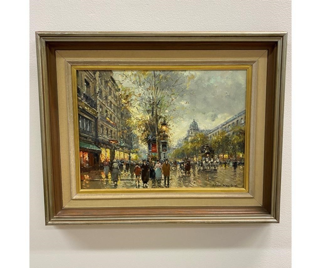 Appraisal: Antoine Blanchard c - French oil on canvas titled Pairs