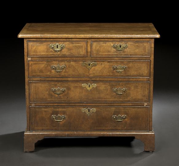 Appraisal: George III Walnut Chest fourth quarter th century the rectangular