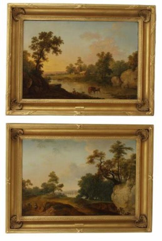 Appraisal: ABRAHAM PETHER - LANDSCAPE PAINTINGS lot of Framed oil on