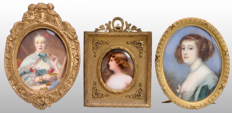 Appraisal: Lot of Miniature Portraits of Ladies Description Includes one signed