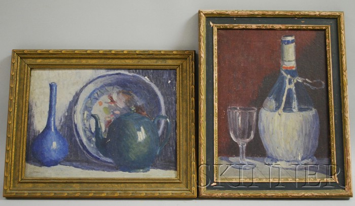 Appraisal: American School th Century Lot of Two Still Lifes Chianti