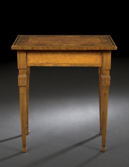 Appraisal: Continental Neoclassical Mahogany and Burl Wood Occasional Table first quarter