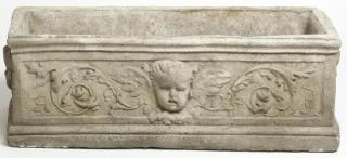 Appraisal: Rectangular Cast Putti Planter H X W X D Natural