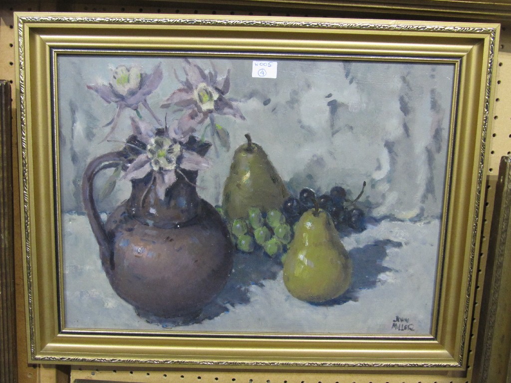 Appraisal: JOHN MILLER RSA Oil on board still life signed