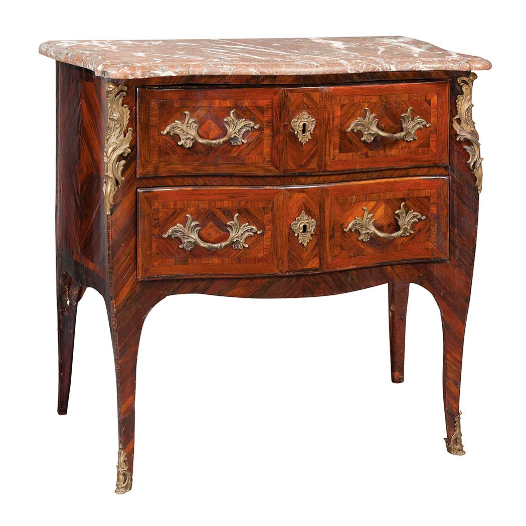 Appraisal: Louis XV Gilt-Bronze Mounted Tulipwood and Kingwood Petite Commode Mid