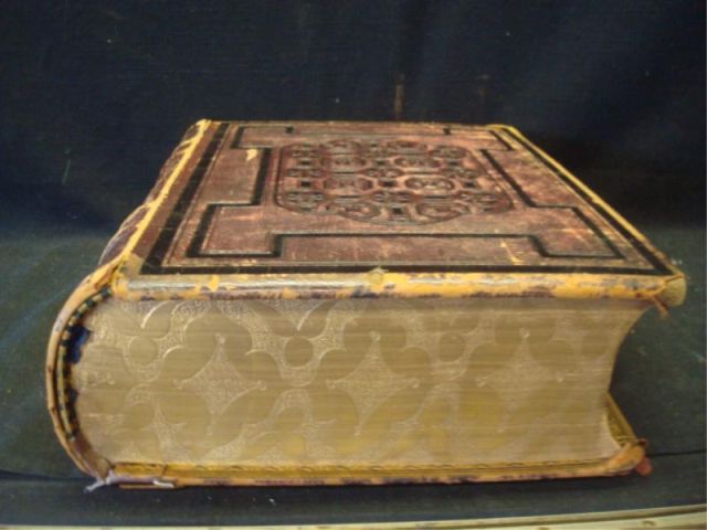 Appraisal: Leather th Cent Bible Dimensions x Estimate -