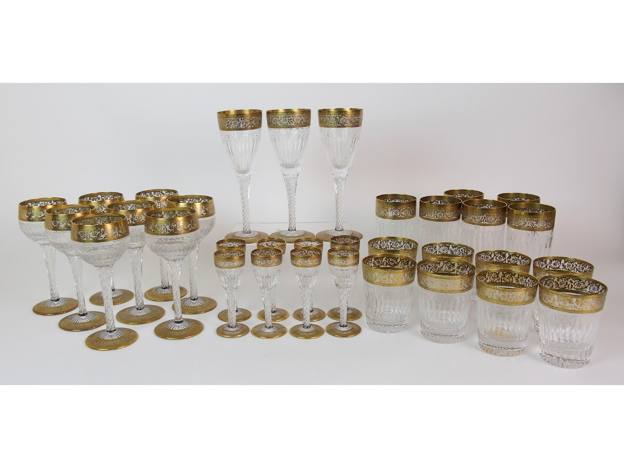 Appraisal: A suite of Stuart Crystal Alexandra pattern wine stems and