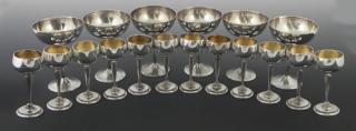 Appraisal: Eighteen Piece Set of Silverplated Stemware th c consisting of