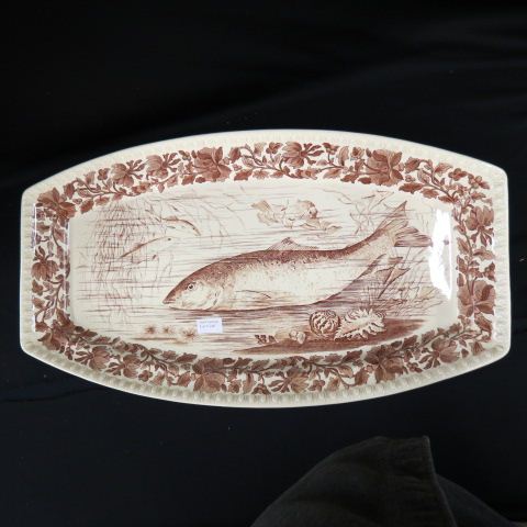 Appraisal: Copeland Ironstone Fish Platter brown on ivory x excellent